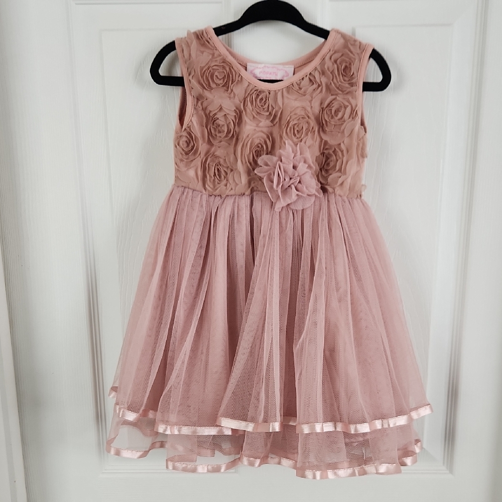 Popatu Blush Rosette Tulle Dress